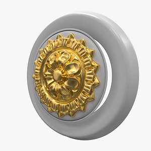 Plaster Ventilation Duct with Ornate Ceiling Rosette 3D Model11 3D model