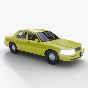 Rigged Low Poly Ford Crown Victoria 2005 3D model