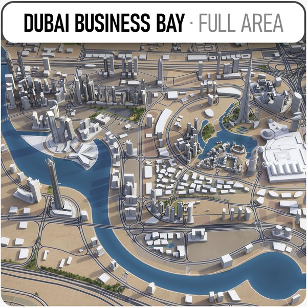 dubai business bay area 3D model