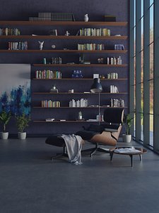 Eames Chair Library Scene 3D model