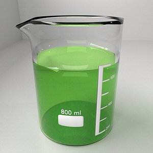 800ml Glass Beaker with Liquid