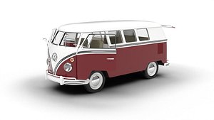 3D Volkswagen T1 Combi 1950 HQ 3d model model