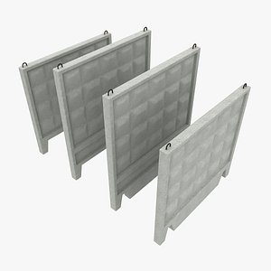 3d concrete fences model
