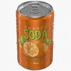 Slim Soda Can With Droplets 150ml 3D