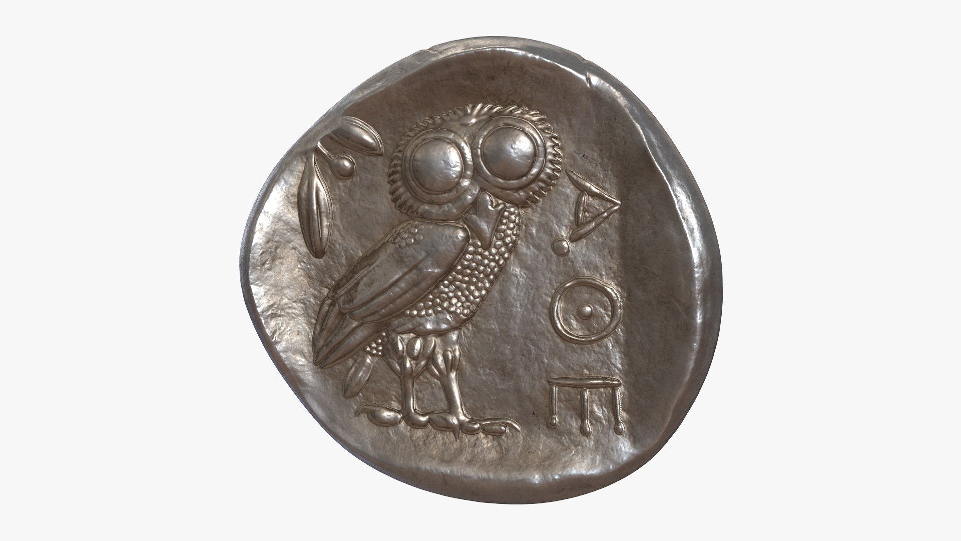 Tetradrachm Athens Ancient Coin 3D model preview