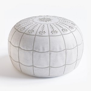 Moroccan Leather Pouf