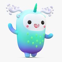 Cartoon Kawaii Monster Blue