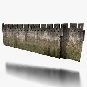 3D Carcassonne medieval city 2010 - wall between barbican St-Louis and Berard tower model