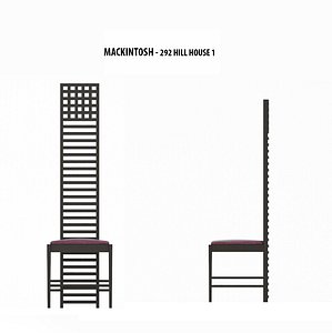 3D model chair hill house mackintoshs