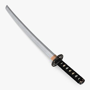 3d model japanese short sword wakizashi