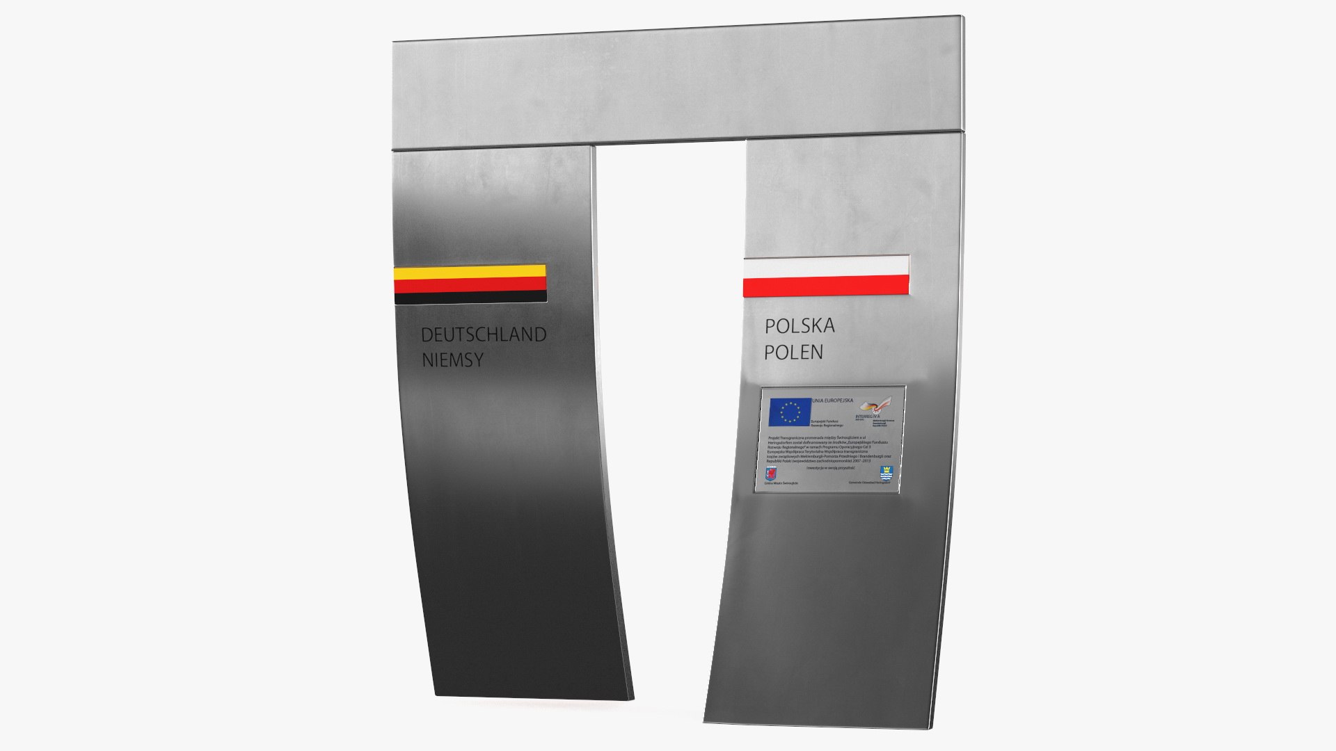 Poland Germany Border Gate 3D model preview
