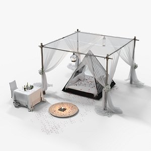 Romantic Pyramid Beach bed 3D