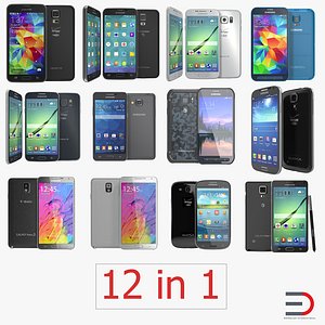 Samsung Cell Phones 3D Models Collection