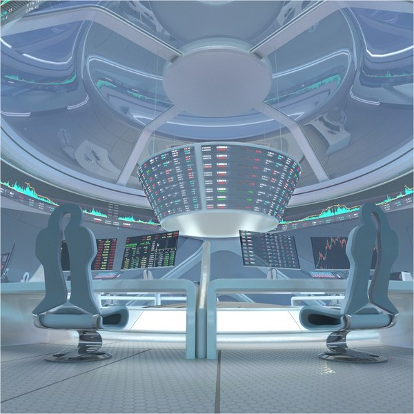 3D Futuristic Virtual Financial Exchange