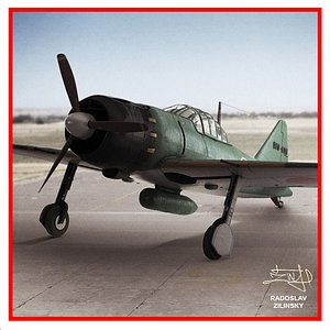 airplane mitsubishi zero 3d model