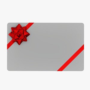 Christmas gift card with ribbon 01