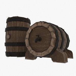 3D model Wooden Barrel