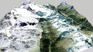 3D Mountain landscape Weisshorn Pennine Alps in Switzerland model