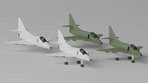 Cartoon Douglas A-4 Skyhawk 3D model