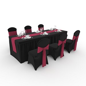 Banquet Table and Chair 137 3D model