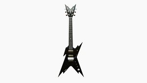 3D Electric Guitar B01 Full Black - Music Instrument Design