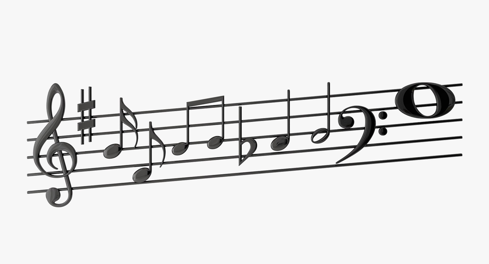 3D Plastic Music Stave Notes - TurboSquid 1430247