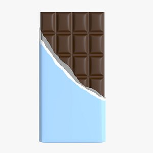 3D chocolate opened brown
