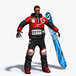 snowboarder 3d model