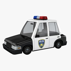 3D cartoon police car