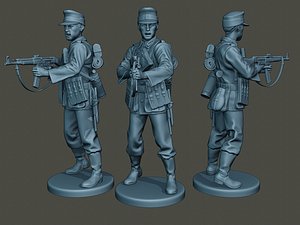 german soldier ww2 shoot 3D model