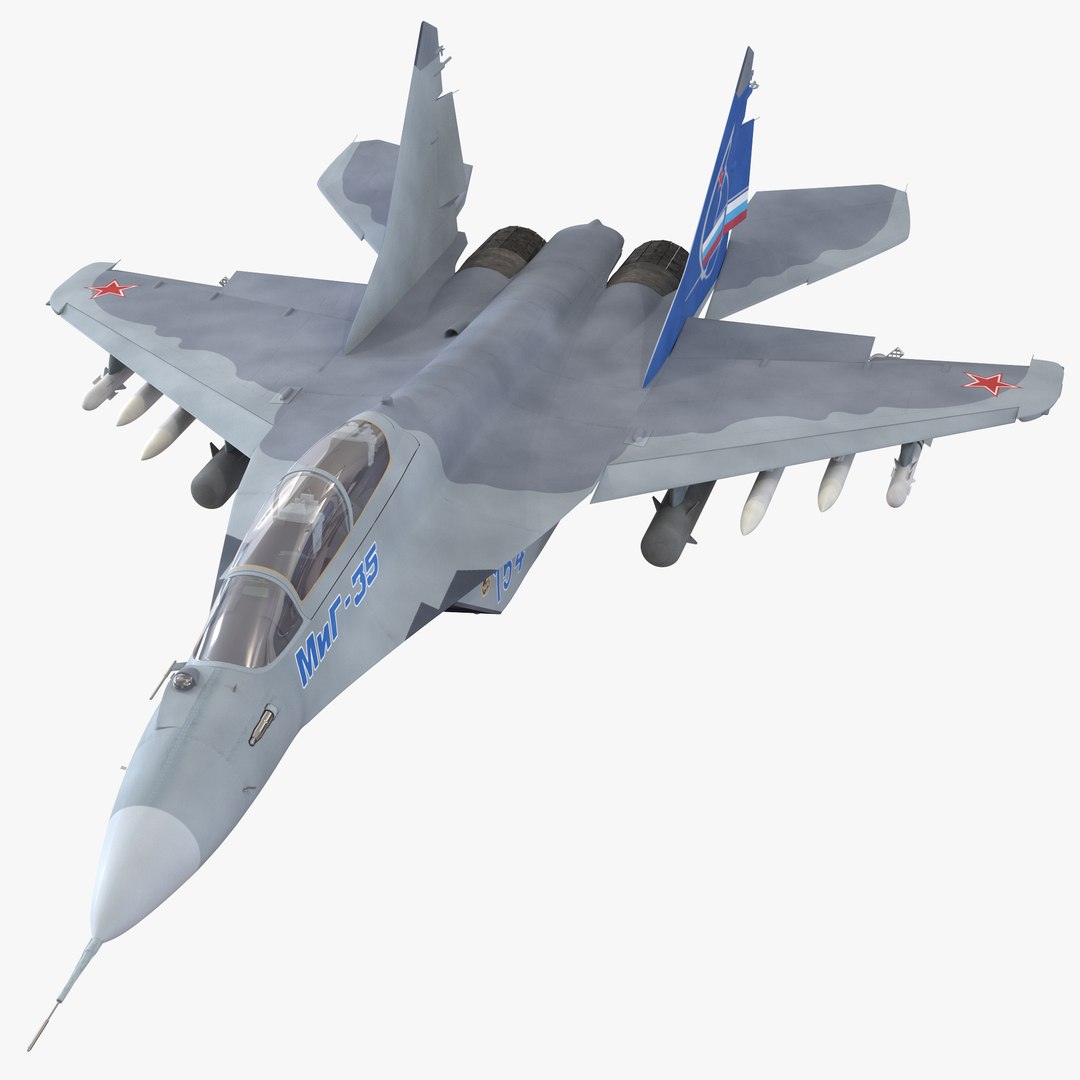 Russian Jet Fighter Mikoyan MiG-35 Rigged 3D model preview