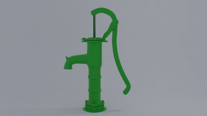 cast iron hand pump 3D model