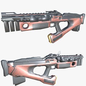 3D 29-assault rifle gauss-gun model 3d game ready model Low-poly 3D model