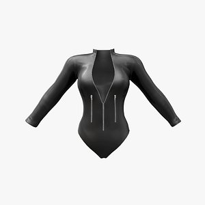 Latex BodySuit With Zip 3D model