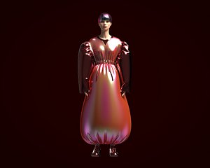 3D Girls Outdoor Dress-NFT In Low Poly