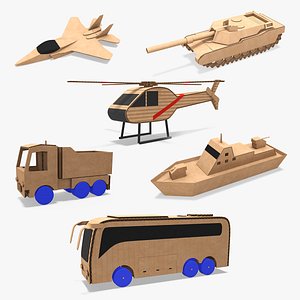 3D Cardboard Toy Vehicles Collection 3