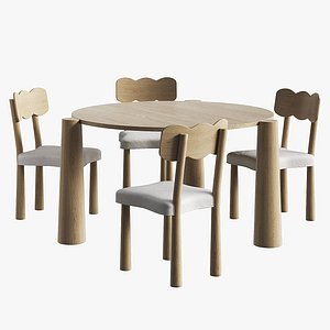 3D Madeleine dining chair and Girard dining table
