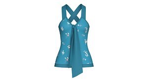 Girls Floral Print Tie-Front Camisole Top