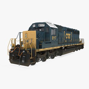 locomotive sd40-2 train csx 3D model