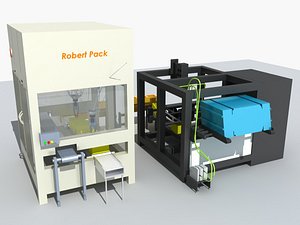 Industrial Equipment 11 - Cheese Packaging and Boxing Production Line 3D