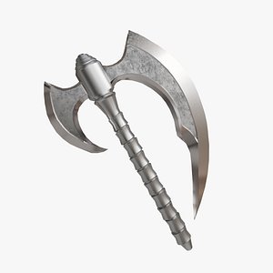 3D 3D Low-Poly Double-headed Axe For Gaming model