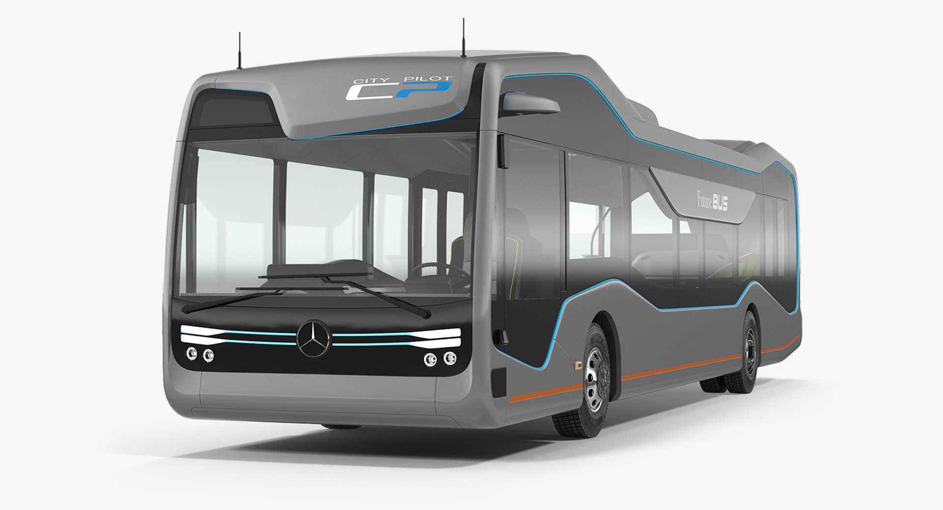 Futuristic Buses Collection 3D model preview