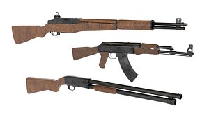 WW2 Gun Pack - Textured 3D model