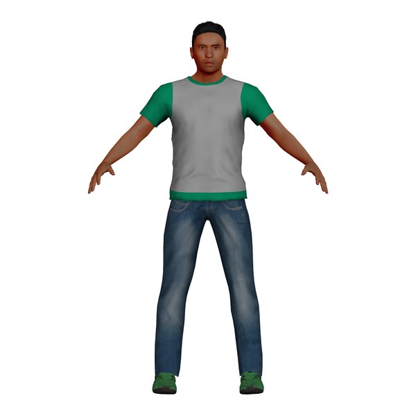 3D male teal character