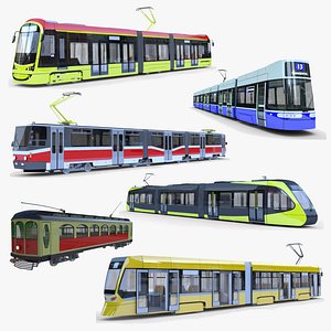 3D Trams big collection model