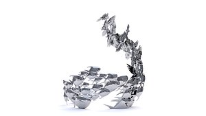 Fish and bird sculpture 3D model