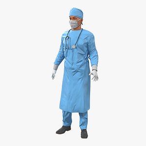 3d male surgeon mediterranean rigged