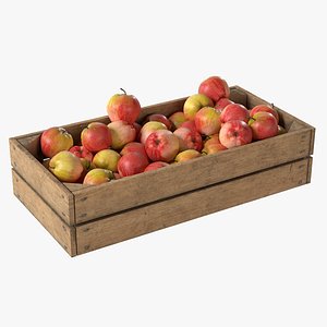 Apple Red Wooden Crate model