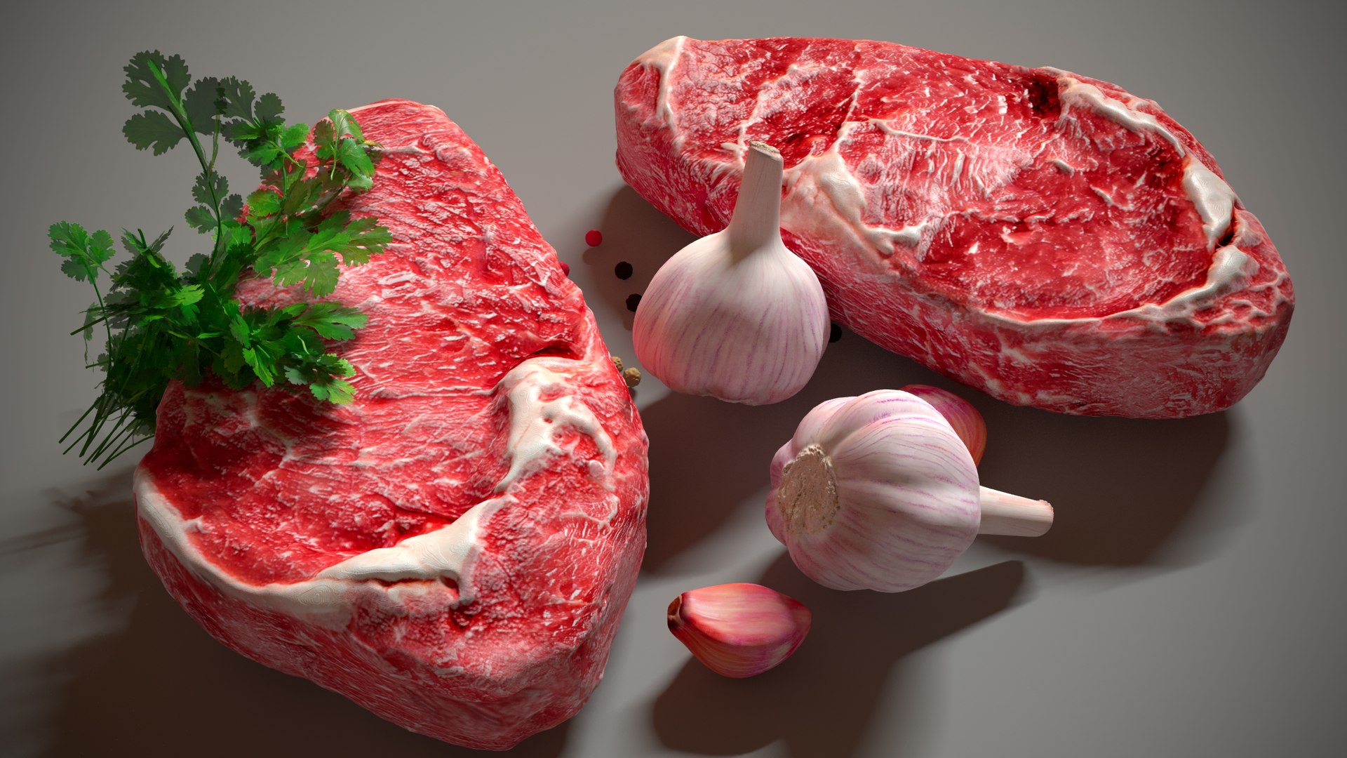 3D Model Meat With Garlic And Parsley - TurboSquid 2201768