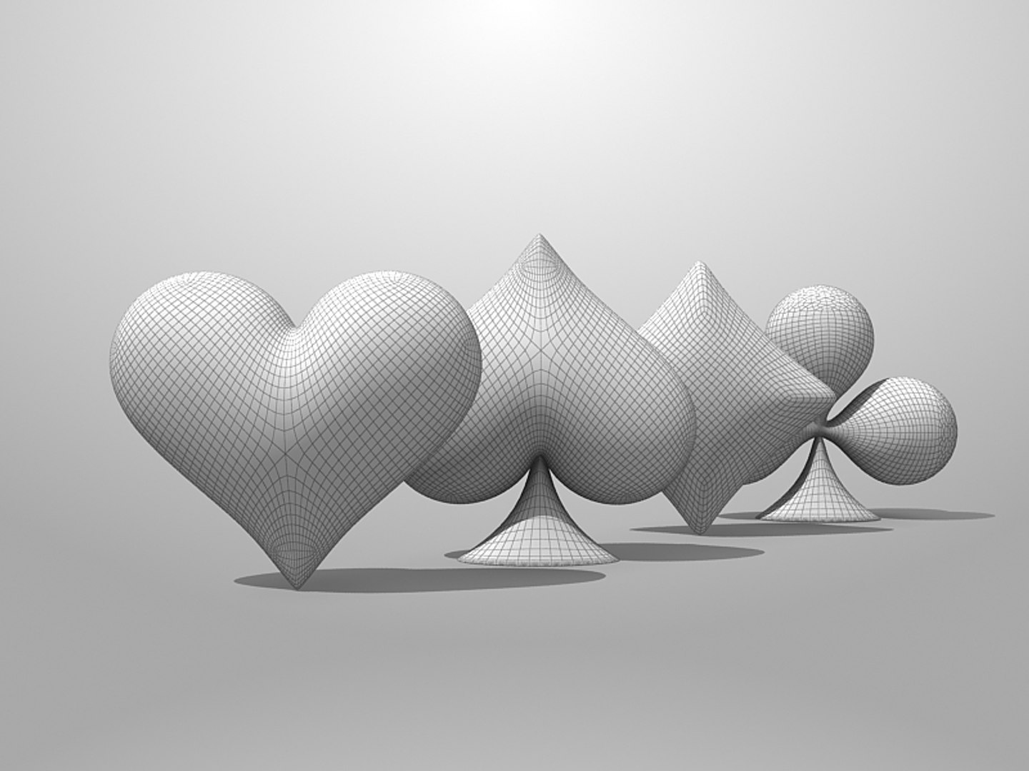 3d Model Card Suits